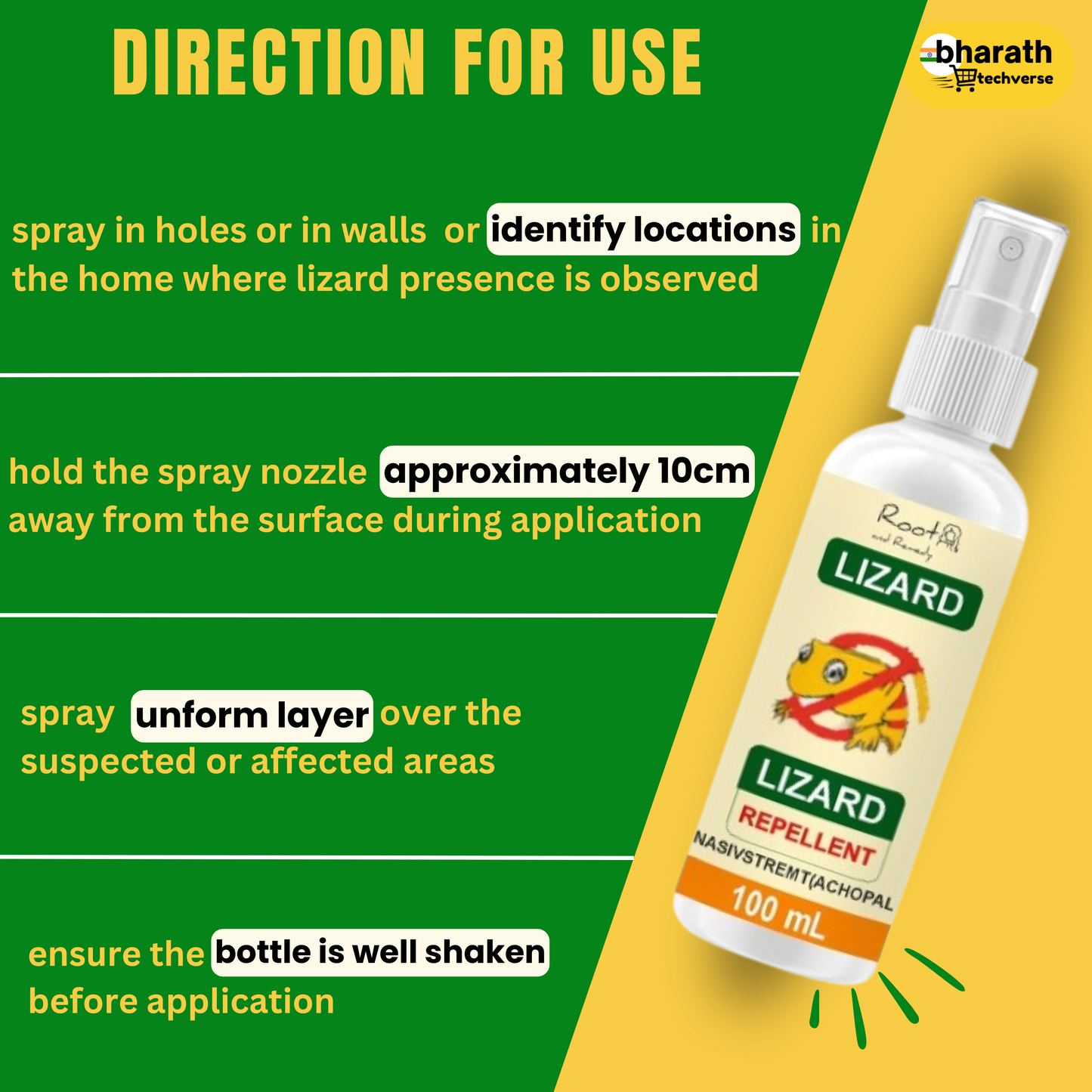 Lizard Repellent Spray Pack of 3 (100ml×3)